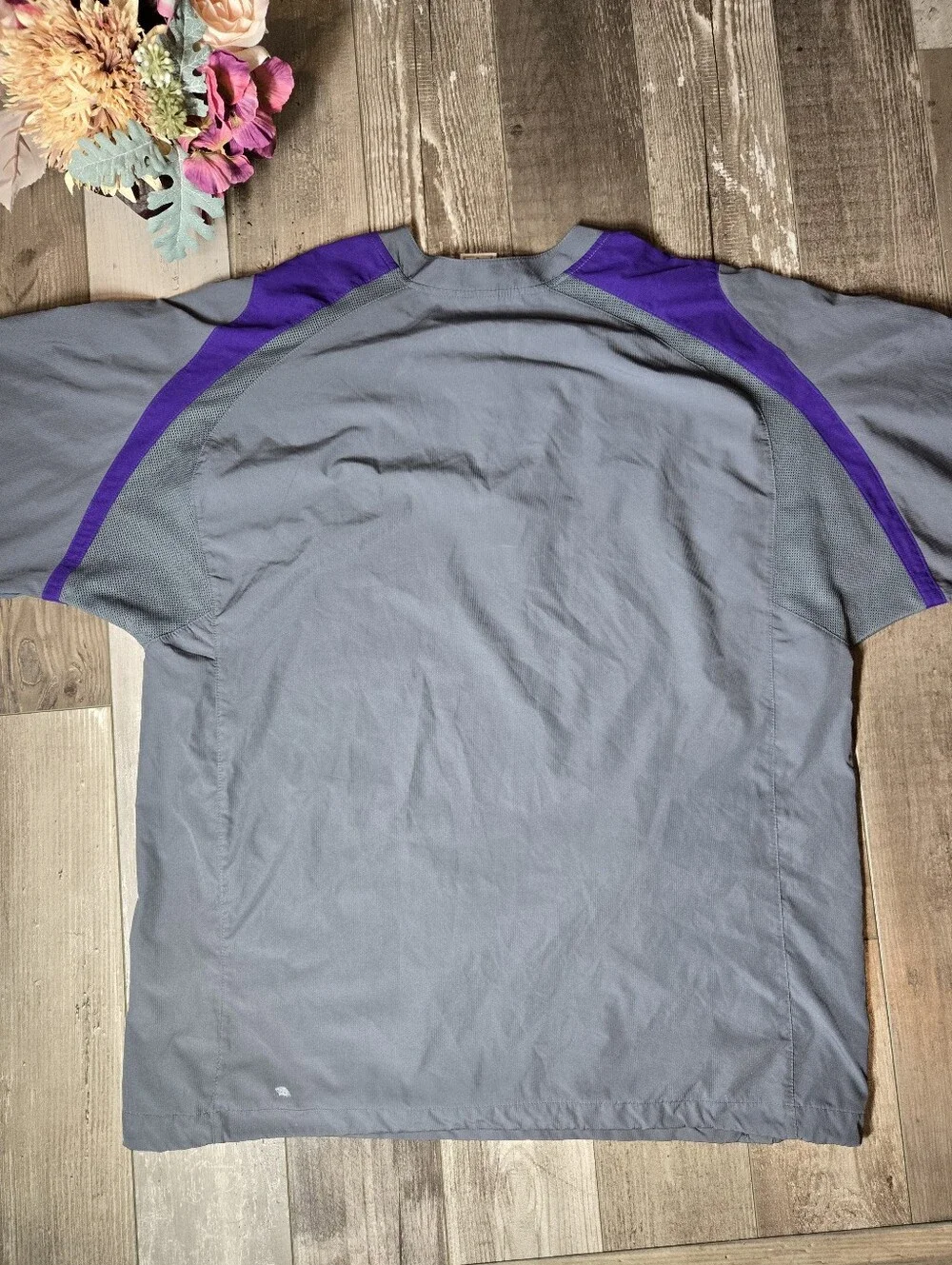 Nike Storm‑Fit Light Gray & Purple Quarter‑Zip Pullover Windbreaker Size Medium